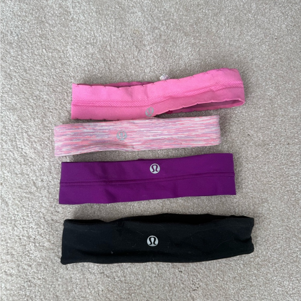 Lululemon Pack of 4 Athletic Headbands - Pink, Multi, Purple, Black